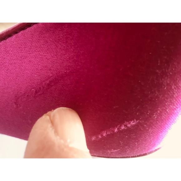 Hot Pink Fabric High Heels with Peep Toe and Decorative Bow,, Size 6.5 M - Picture 4 of 10